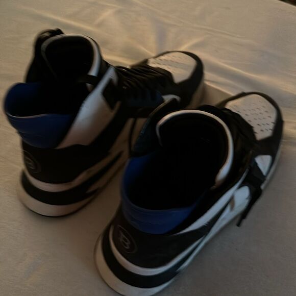 BALMAIN Leather High Trainers - US Men’s Size 10.5 - EU 44 Men’s Size - Picture 10 of 12